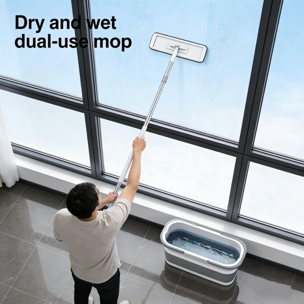 6 Piece Microfiber Flat Mop Cleaning System image 4