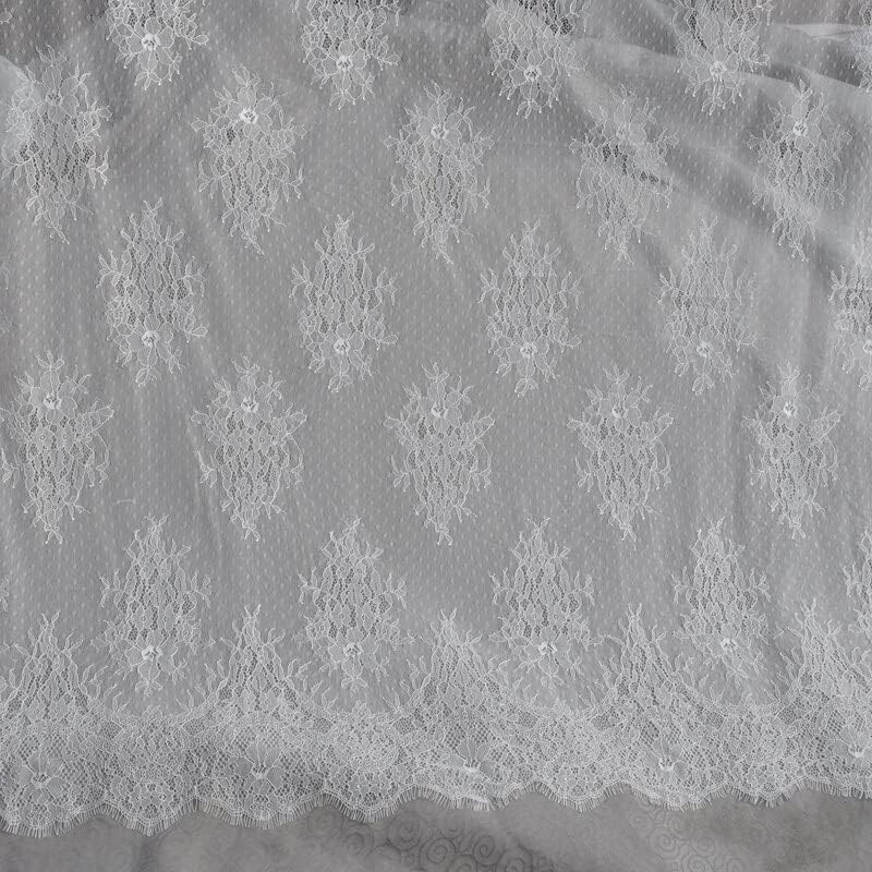 レース 3Mの長いまつげのレースの生地に適しています DIY.ウェディングドレスをトリム幅120cm レース (Color : Bl