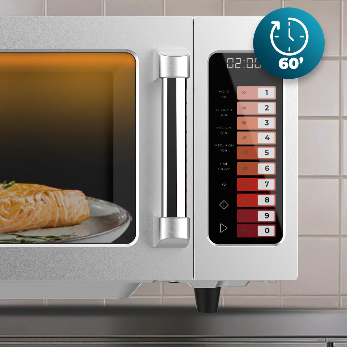 Cecotec Microonde Professionale Senza Piatto 25L FlatPro 2500 Touch. 1000W, Magnetron, Controlli Touch, Timer 60 Min, 100 Programmi, Potenza Regolabile, Scongelamento Uniforme, per massima precisione
