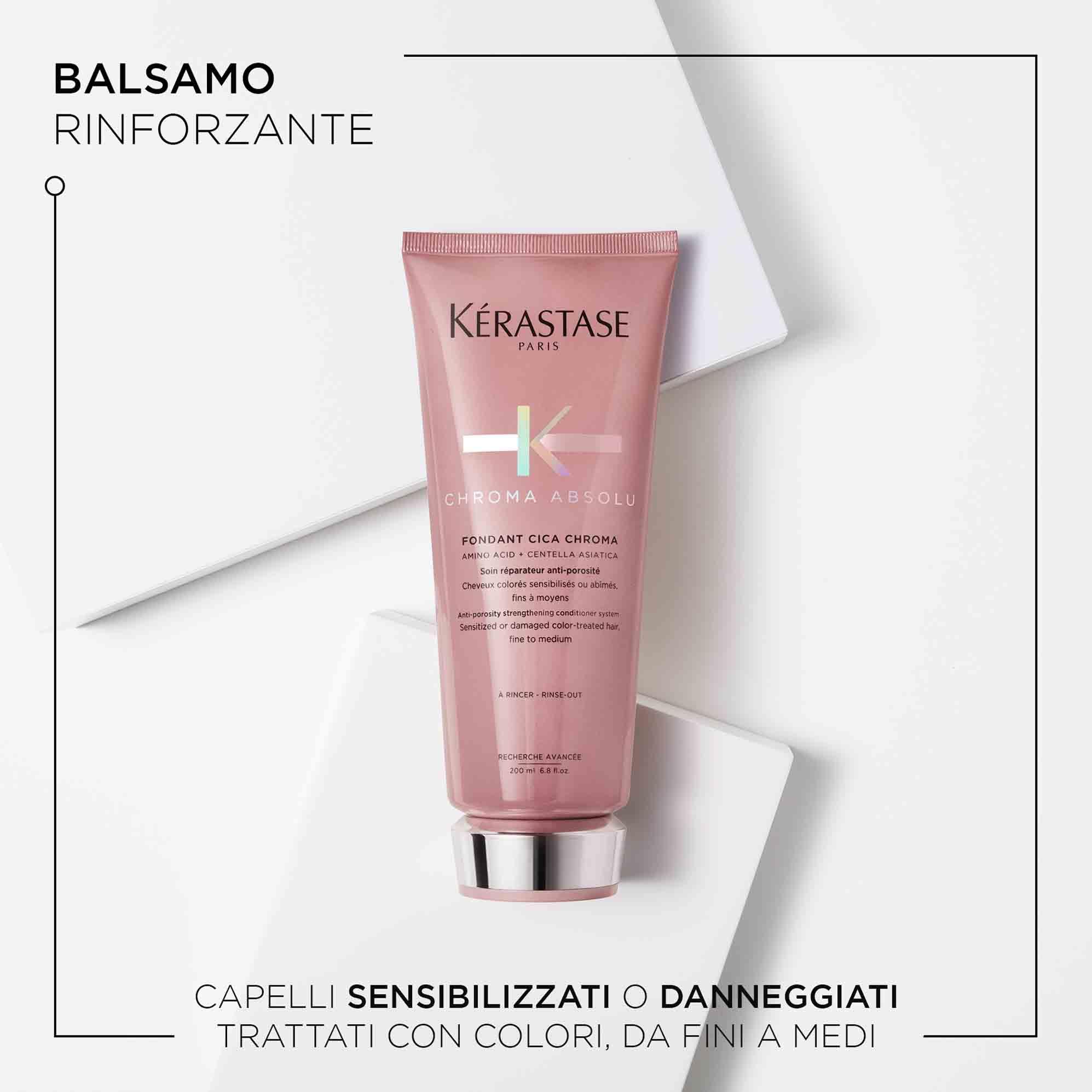 Kérastase, Chroma Absolu, Shampoo per Capelli Sensibilizzati o Danneggiati da Medi a Spessi, 250 ml + Balsamo per Capelli Colorati Sensibilizzati o Danneggiati da Fini a Medi, 200 ml