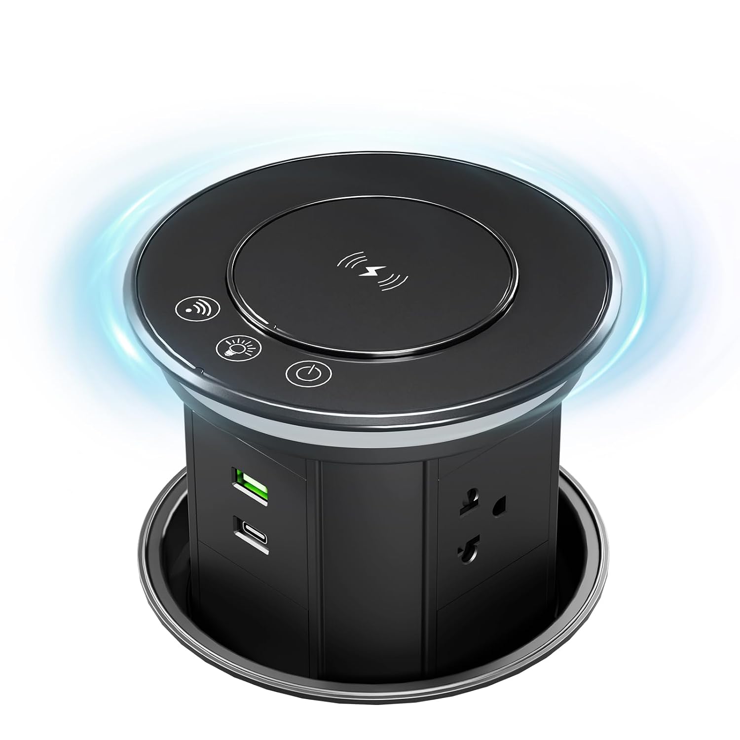 Pop Up Outlet for Countertop with 15W Wireless Charger & Mobile App Control