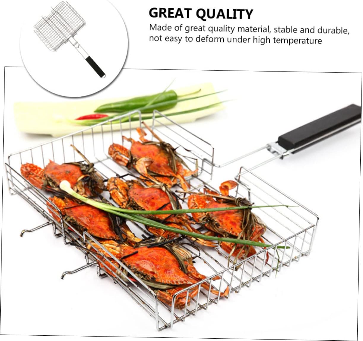 Stainless Steel Bbq Grill Rack Durable Outdoor Fish and Vegetable Grilling Tool Space-saving Design and Heat Resistant for Camping and Backyard Use
