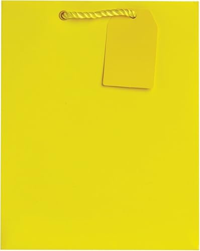 Jillson Roberts 6 bolsas de regalo medianas de 8 x 10 x 4 pulgadas para todas las ocasiones, disponibles en 20 colores lisos, amarillo mate