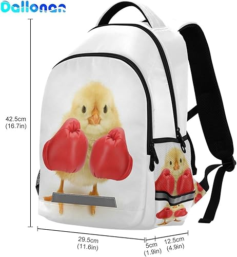 Miniatura 3 de Mochila Acuarela Flor Floral Colorido Escuela Colegio Mochila Portátil Casual Daypack, M pollo amarillo animal, Mochilas Daypack