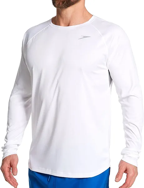 Speedo Men's Uv Swim Shirt Long Sleeve Fitness Rashguard