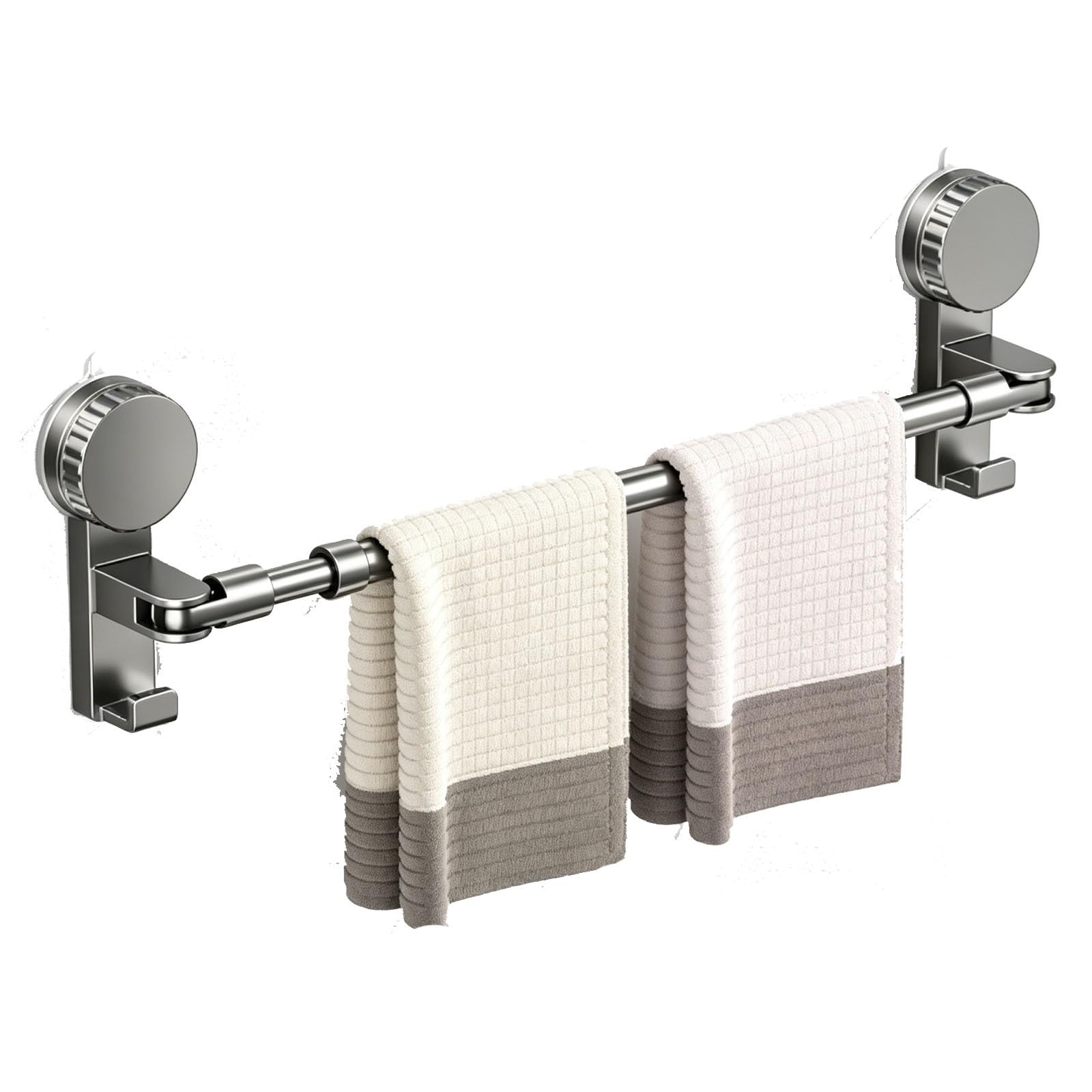 Barra Cortinas Extensible, Barra Ducha Extensible | Ajustable de 36 a 139 Cm, Acero Al Carbono, Sin Necesidad de Taladrar, Ventosa Antideslizante(Black,75-139cm/30-55in)