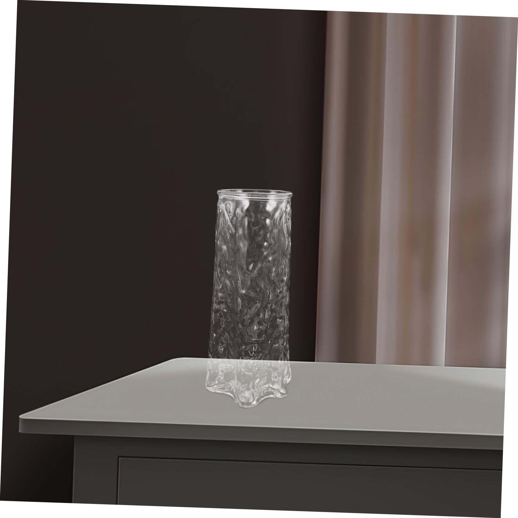Amosfun Vase Verre Transparent pour Fleurs Hydroponiques Pot de Fleurs de Bureau Polyvalent pour Bouquets Secs et Propagation Décoration Moderne pour Salon Cuisine et Bureau