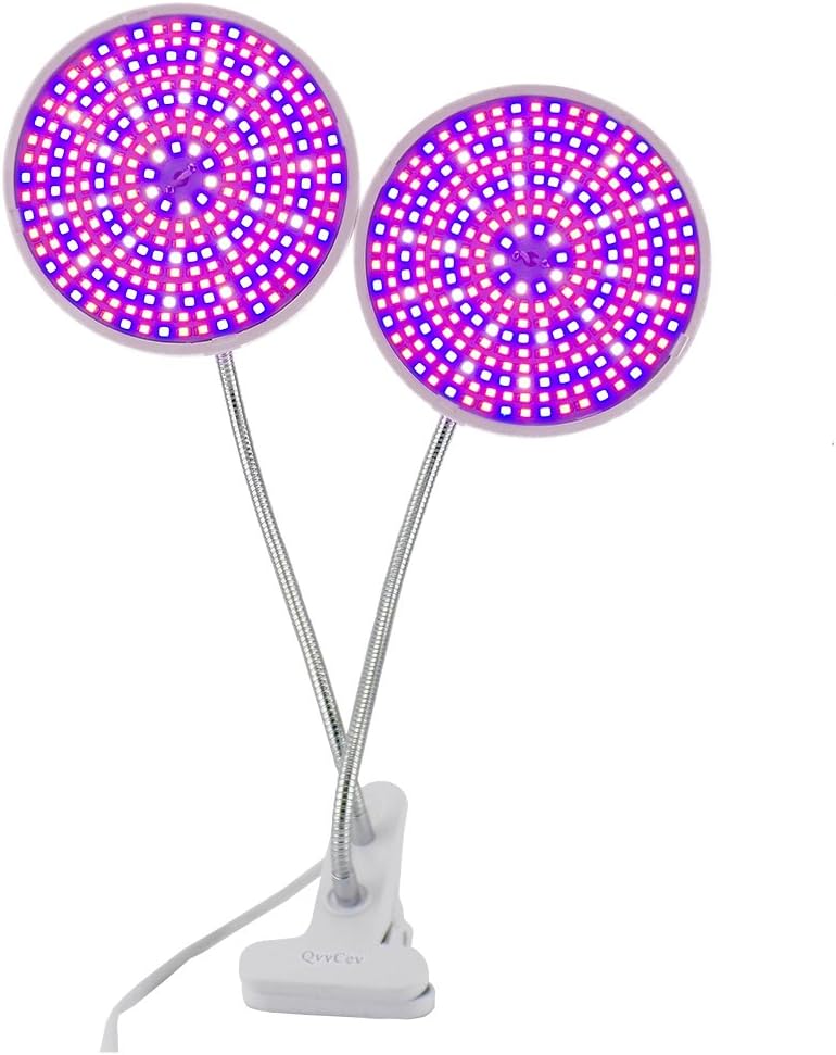 New Dual Head Full Spectrum 290 LED Plant Grow Light Bulb Desk Clip Lamp, 360 Degree Flexible Gooseneck Growing Lamp for Indoor Garden Greenhouse Hydroponic Plants Growth
