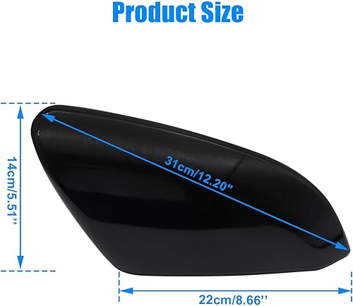 Miniatura 2 de Priprilod Right Passenger Side Mirror Cap Cover Compatible With Honda Civic 2016 2017 2018 2019 2020 2021 Glossy Black #76201-TBA-A11ZF