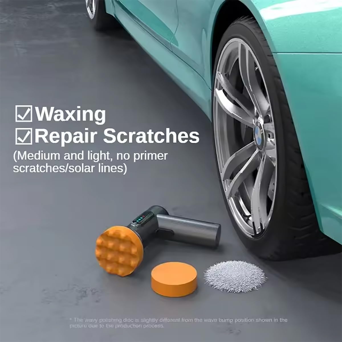 Pulidora De Búfer De Coche Inalámbrica, Kit De Pulidora Eléctrica Portátil, con Batería Recargable De 2000 MAh, 3 Bandejas De Encerado, para Pulido De Detalles De Coche, Encerado