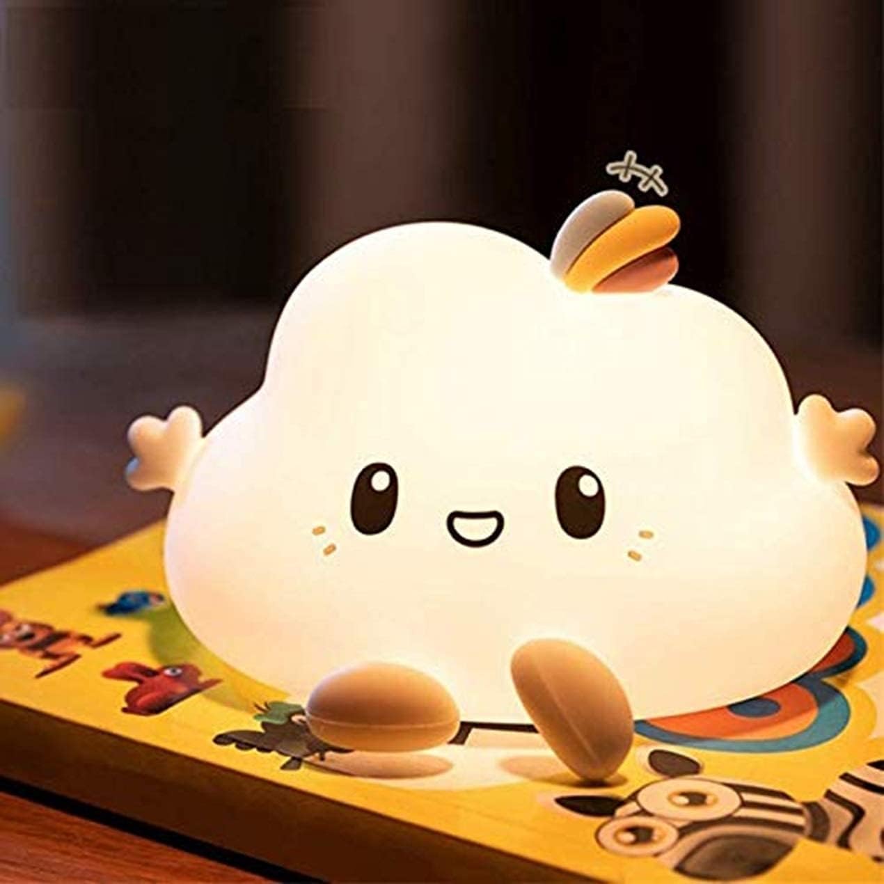 Nursery Night Lights Silicone Cloud Lamp for Room Decor, Girls, Boys, Baby, Adults, Teens, Children USB Rechargeable with 7 Led Colors Changing, Portable (LED Cloud Lamp)