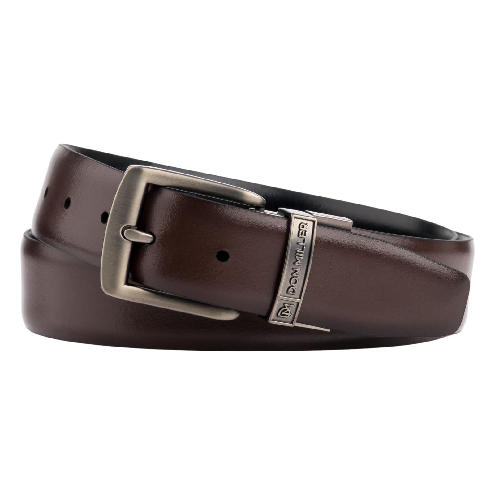 don miller Men’s Genuine Leather Belt – Reversible Formal Waist Belt with Brushed Gunmetal Metal Buckle | Premium Office Wear Belt for Trousers & Business Formal Wear-picture-34