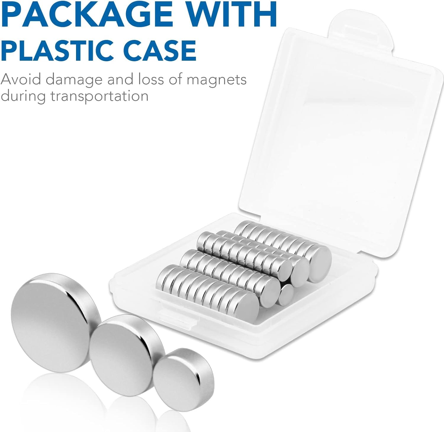 TRYMAG Small Neodymium Magnets, 3 Different Size Refrigerator Magnet 60Pcs — Amazon image 3