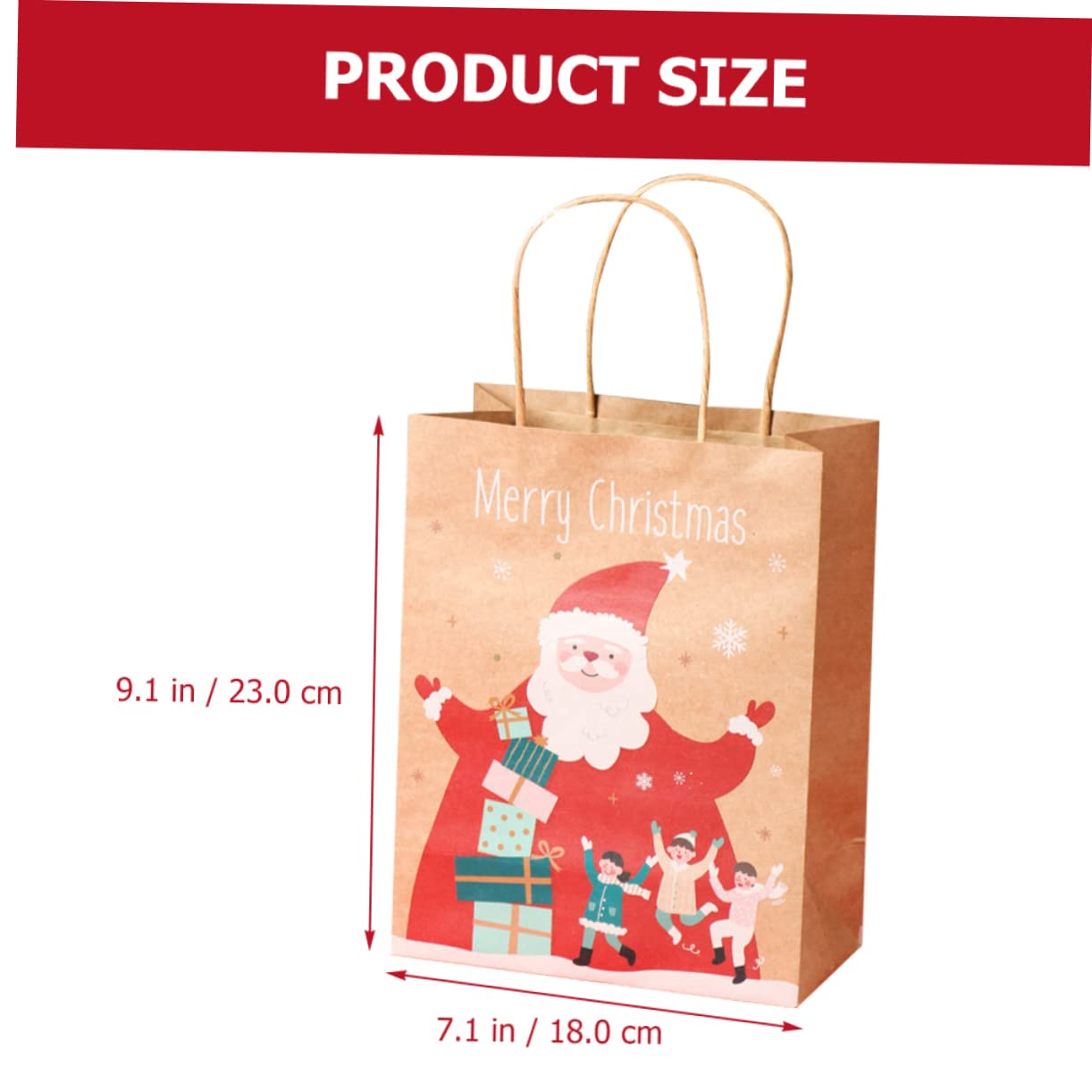 Abaodam 25pezzi Sacchetti Regalo di Natale in Carta Borse per Dolcetti e Piccoli Regali per Feste Bomboniere e Cioccolatini Leggeri e Manici Sicuri per Usi Natalizi