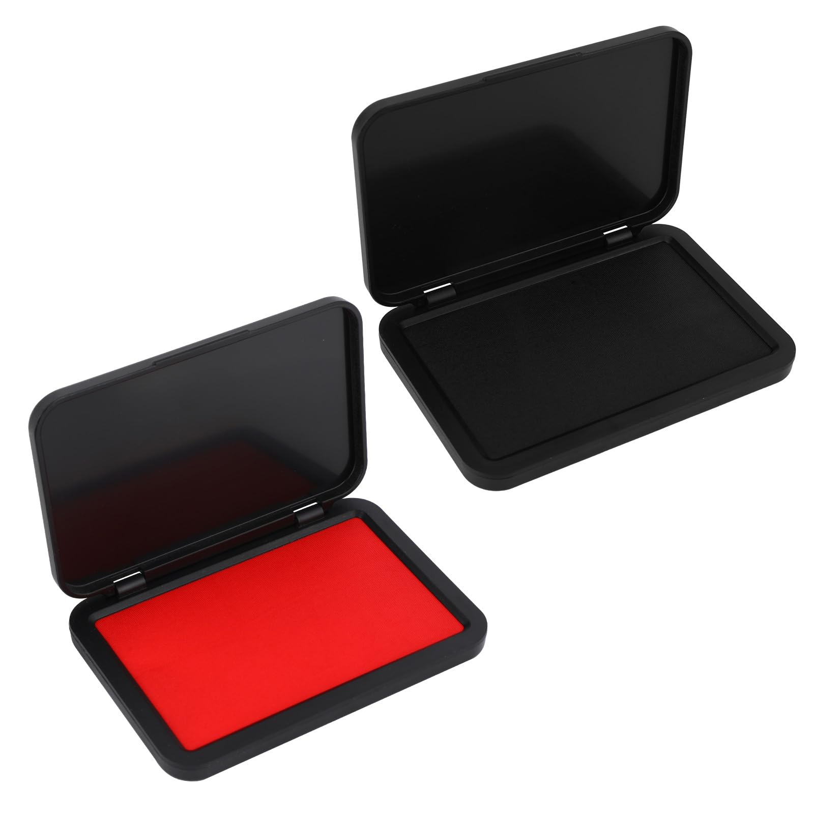 Goktvai 2pcs Ink Pads, 10.4x7cm/4.1x2.7in Premium Fingerprints Stamp Reusable Red & Black Ink Stamp Pad Suitable for Office Home School & Crafting