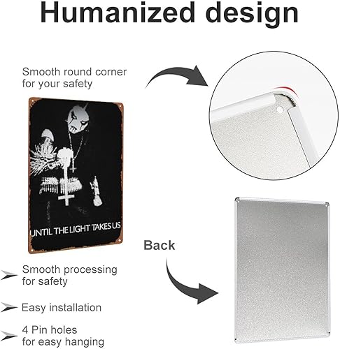 Miniatura 3 de Cartel de metal con texto en inglés "Until the Light Takes Us" (Until the Light Takes Us) de la película, cartel retro de 8 x 12 pulgadas