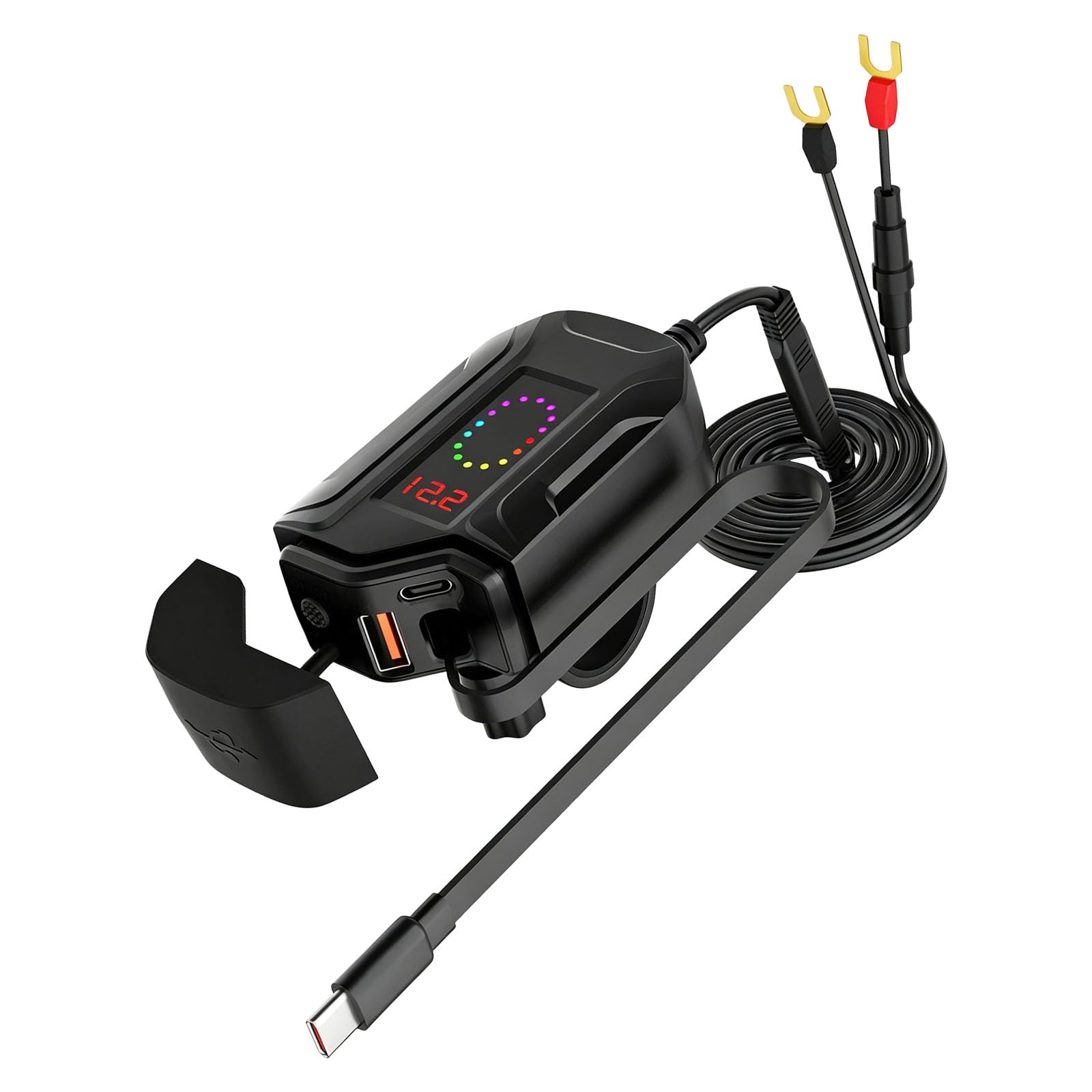 Chargeur de téléphone résistant aux chocs, 18 W, charge rapide avec indicateurs de batterie LED pour les voyages à distance, bloc d'alimentation