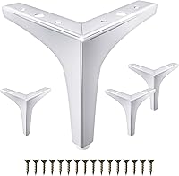 Vista 14 de GOSCHE Patas de metal para muebles de 4 pulgadas, patas negras para muebles, juego de 4, patas de repuesto de estilo moderno para sofá, silla, cama
