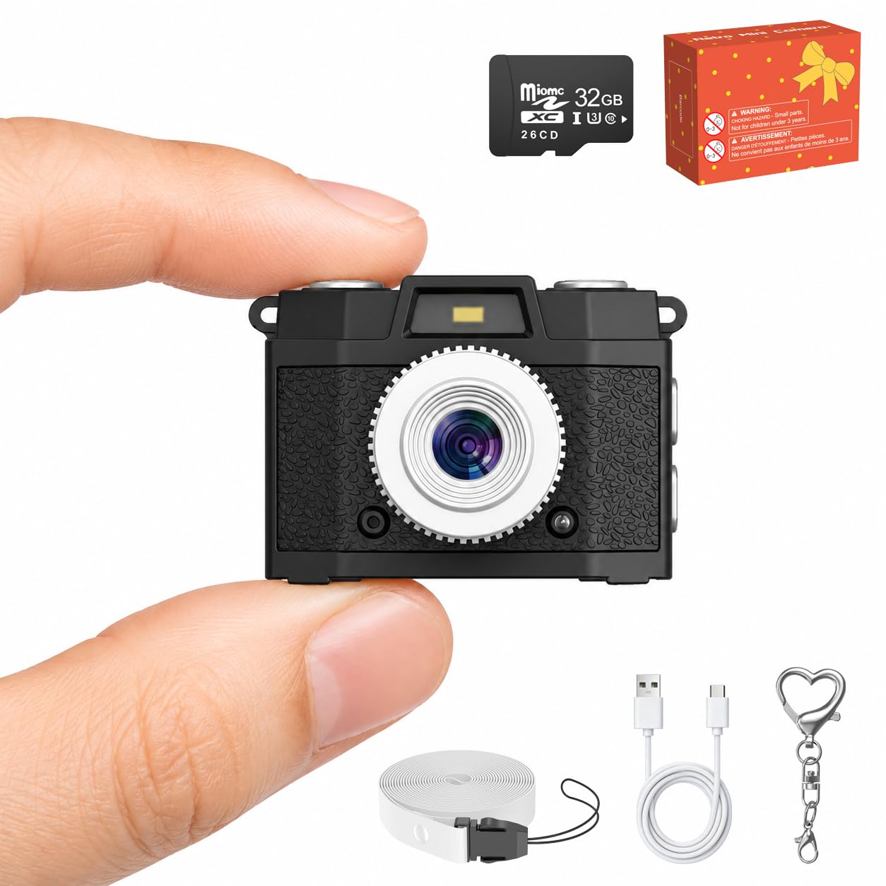 Keychain Camera Mini Pocket Camcorder 1.47" LCD 1080P 32GB | Y2K 6 Retro Color Filters Effect, Memory Card, Photo Video Audio Recorder, Vintage Fun Cute-image-27