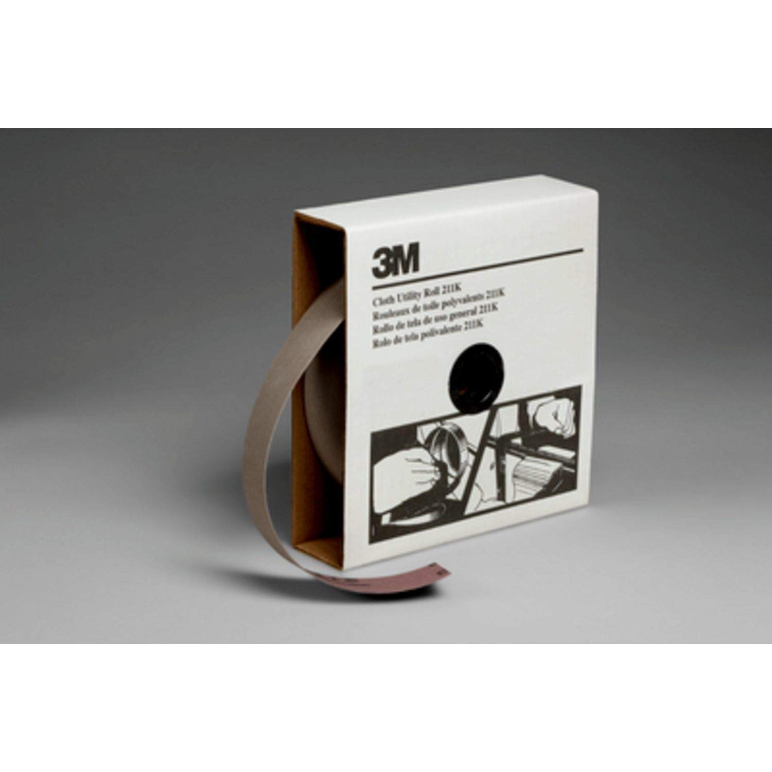 3M Utility Cloth Roll 211K, 120 J-weight, 1-1/2 in x 50 yd, ASO, Full-flex