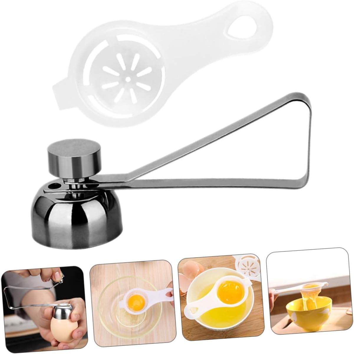 SOLUSTRE 3sets Egg Separator and Egg Topper Kitchen Gadget for for and Cooking 2pcs*3