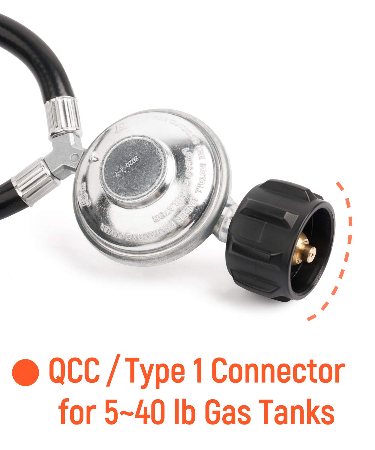 GASPRO 6FT Propane Regulator with Double Hoses Y Splitter for Griddle