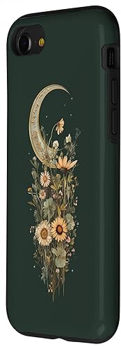 Miniatura 2 de Funda Boho Moon Wildflower Floral on Sage Green Background para iPhone SE (2020)  7  8