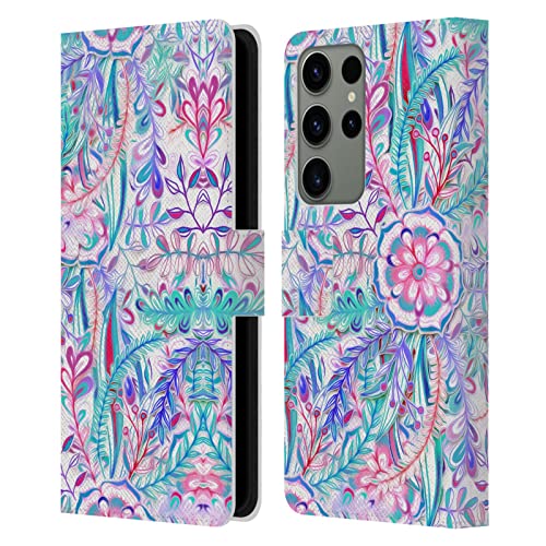 Coque Portefeuille Samsung S23 Ultra Cuir Fleur Rose Idéal pour Voyages et Sorties Micklyn Le Feuvre