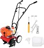 52cc Petrol Cultivator, 2-Stroke Mini Tiller with 1.2L Fuel Tank, 6-inch Working Depth, 7.9-inch Tilling Width, Gas Powered Garden Tiller for Soil Cultivation Orange