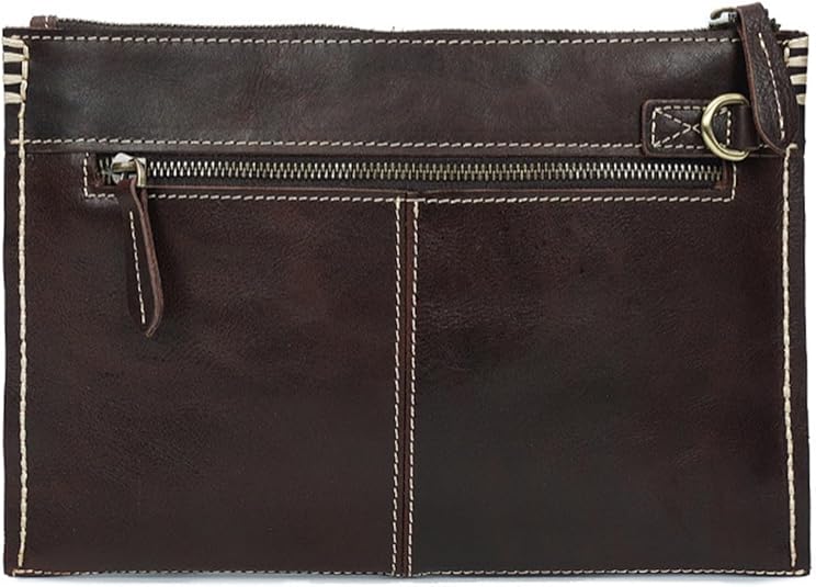 VKEID Heren Clutch PU Lederen Zachte Kant Waterdichte Zakelijke Telefoon Onderarm Tas, Zwart, 28x2x19cm