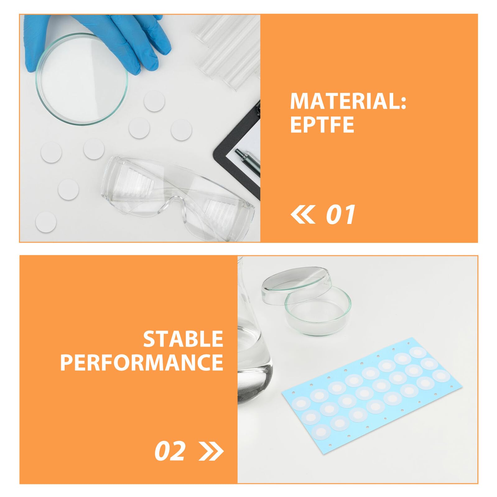Disques Filtrants Adhésifs 100 Pcs en Eptfe pour Bocaux Mycologiques | Blanc, Résistant à Chaleur, Compatibilité, Cycles Prolongés pour Couvercles Percés de Bocaux