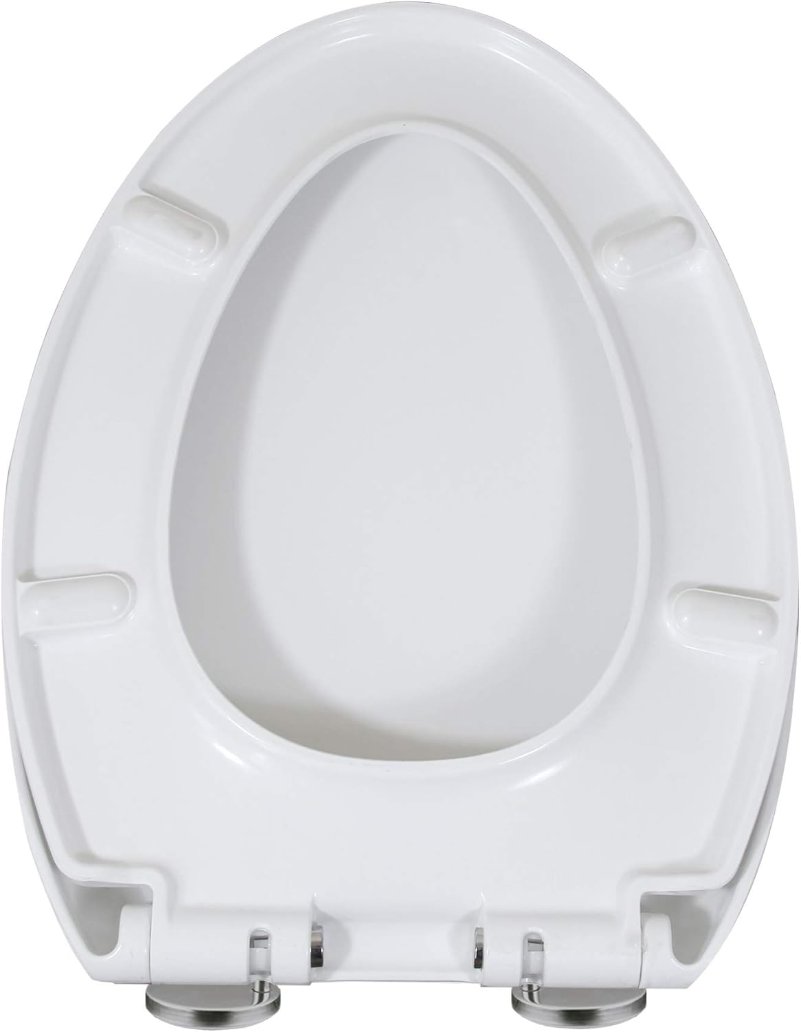 WinZo UF001 Elongated Toilet Seat Cover, Heavy Duty UF Soft Close Top Mounting Metal Bolts Quick Release Easy Install Clean White