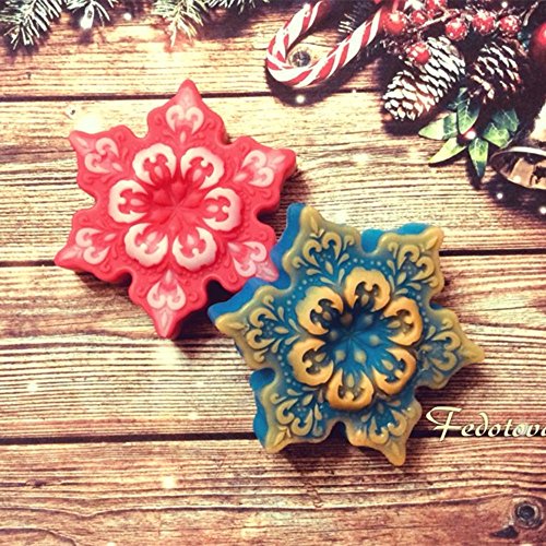 Monqui Snowflake Christmas Silicone Mold For Handmade Soap, Crafts, Candle, Chocolate, Muffins, Ice #TOP6