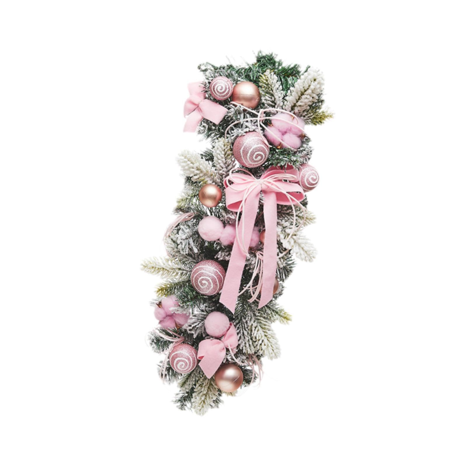 Kixzsaz Ornate Seasonal Bowknots Decor Festive Christmas Teardrop Wreath Garland Which Has Long Service Life And Brings Visual Enjoyment. Crafts Christmas