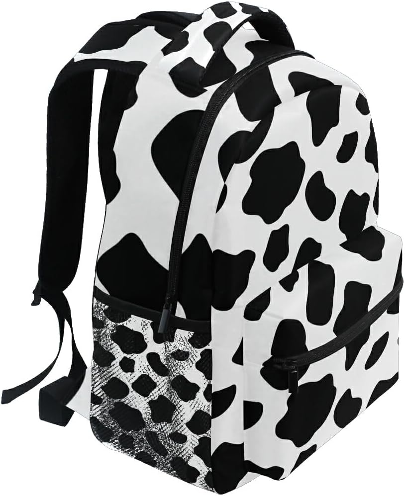 School Backpack Cow Grain Teens Girls Boys Schoolbag Travel Bag