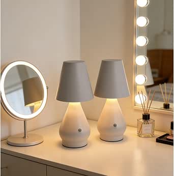 Cordless Rechargeable Touch Dimmable Table Lamp - 2 Pack