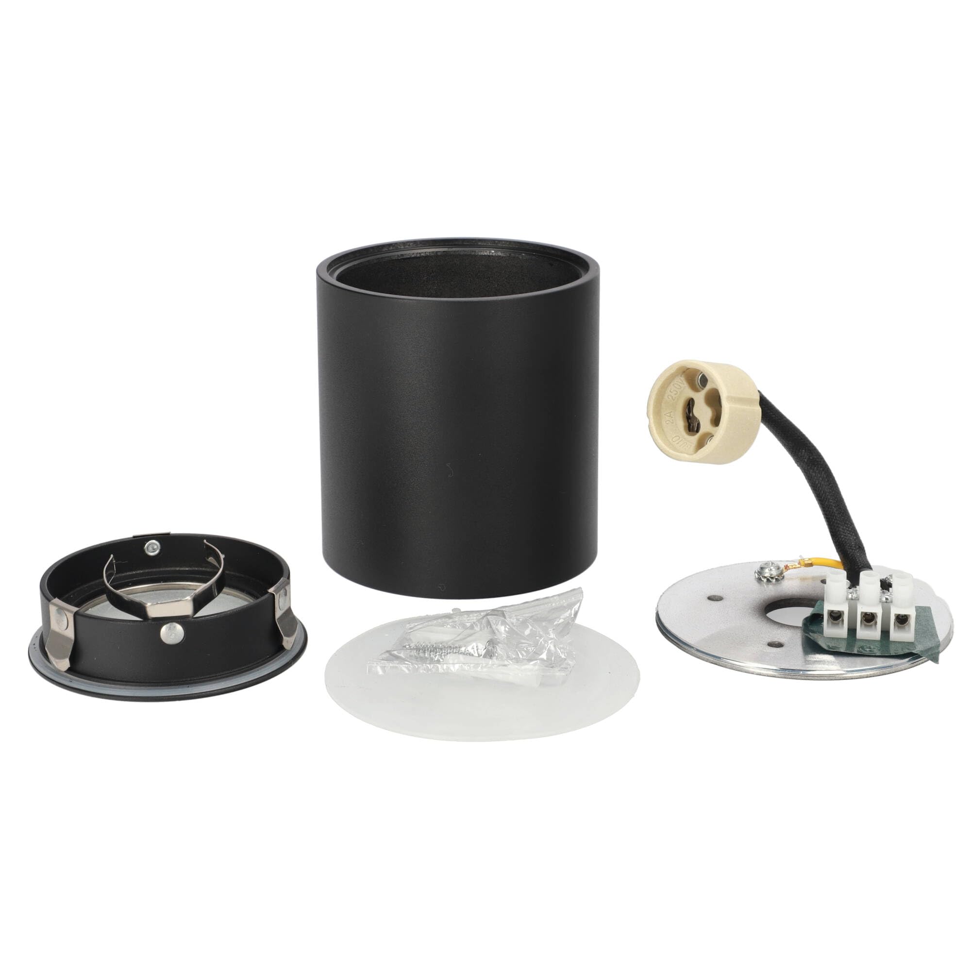 EDO Faretto Soffitto GU10 Negro - Foco de Techo KLARS Ø80×84 mm Redondo - Plafón de Superficie Hermético IP44 de Aluminio – Lámpara de Techo – Downlight para Baño – Spot sin Bombilla GU10