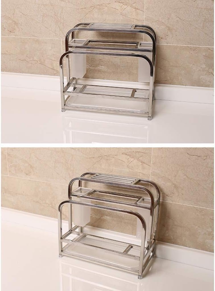 Kitchen Shelf Kitchen Stainless Steel Drain Rack Free Installation Integrated Knife Chopsticks Cutting Board Storage Rack Cutlery