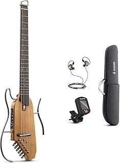 HUSH-I Guitar For Travel - Portable Ultra-Light and Quiet Performance Headless Acoustic-Electric Guitar, Maple Body with Removable Frames, Gig Bag, and Accessories