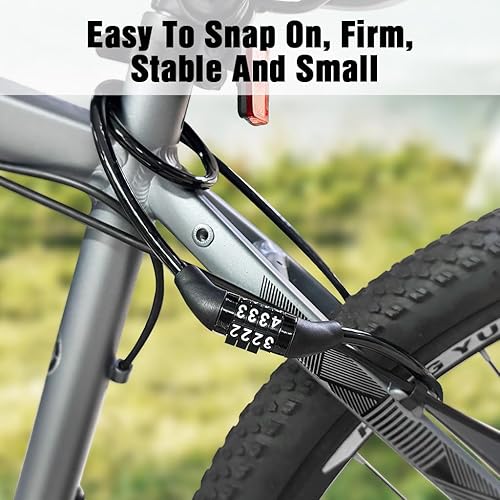 Miniatura 4 de ASKGO Cable de bloqueo de bicicleta con combinación negro