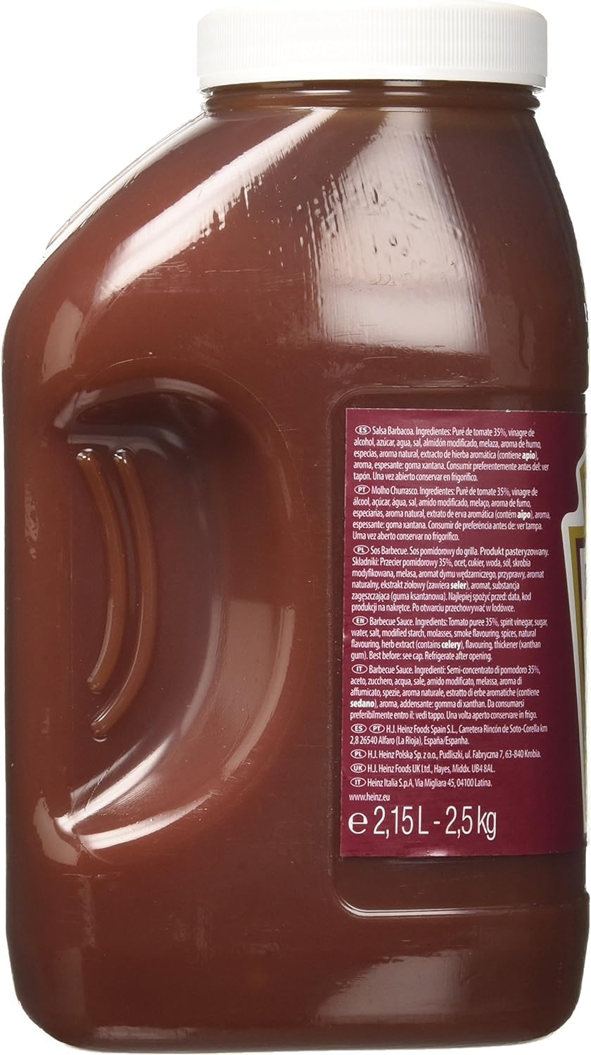 Italian Gourmet Salsa Barbecue BBQ rauchige Sauce Squeeze 3 x 2,5kg Flasche | Gusto affumicato intenso; einfache Portionierung für Grillfleisch, Burger, Gesamtnettogewicht 7,5 kg + Kostenlos Polpa 400g