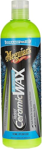 Meguiar's Hybrid Ceramic Liquid Car Wax, Advanced SiO2 Technology for Easy Ceramic Protection, Long-Lasting Water Beading & Paint Sealant, Simple Wipe-Off Application, 473ml - 1