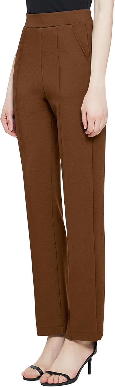 Urban CoCo Women's Yoga Dress Pants Stretchy Casual Slacks Straight Leg Work Pants with Pockets - Image 5