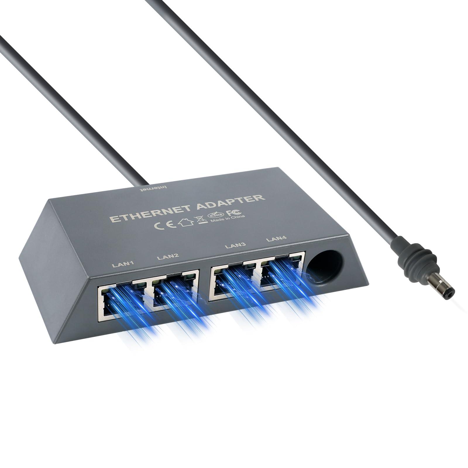 Adattatore Ethernet a 4 porte per Starlink Gen 3/Starlink Mini, adattatore Ethernet RJ45 per rete esterna cablata, porte multiple per 1-4 dispositivi contemporaneamente - fino a 1 Gbps