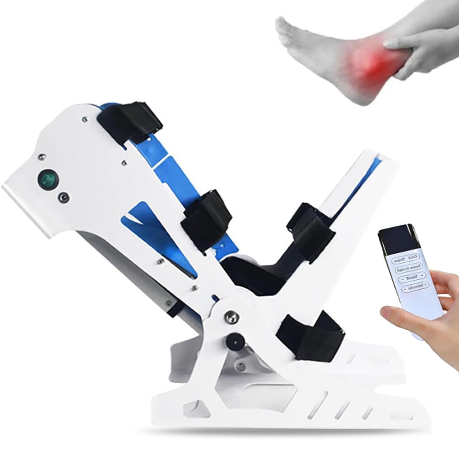Cashwise Electric Ankle Training Device, Ankle Rehabilitation Training Device with Remote Control, Plantar Flexion (45°) + Dorsiflexion (50°)/Angle Adjustable, for Stiff Ankles/Foot Drop