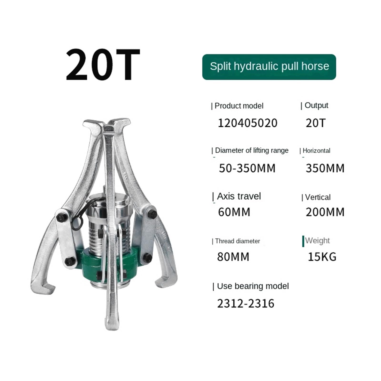Dzielony ściągacz hydrauliczny Trójszczękowy uniwersalny ściągacz do kół pasowych łożysk, wielofunkcyjny ściągacz Trwałość(SKU8)