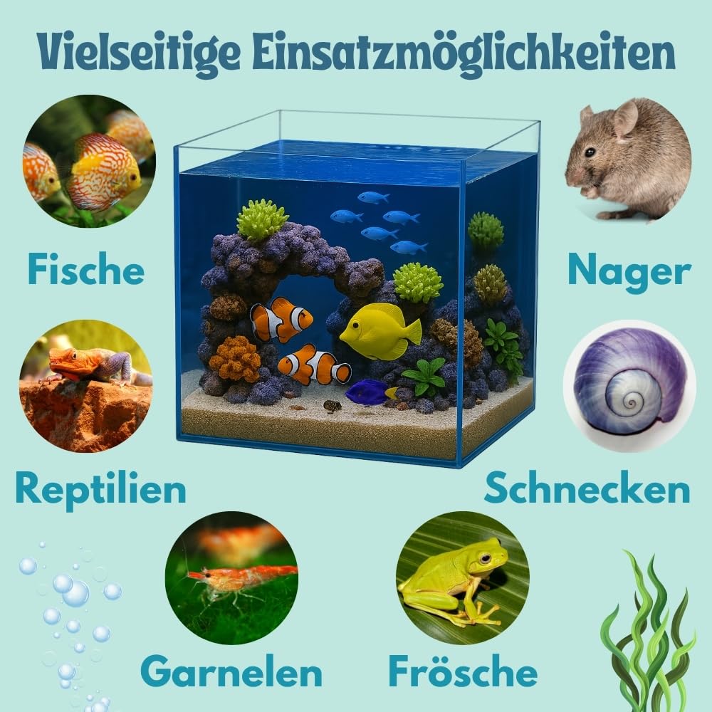 Nano Aquarium Würfel Garnelen Aquarium 35 Mini Terrarium Nagarium Terrarium Glas Aufzuchtbecken Glasbecken Glasaquarium 35x35x35 cm