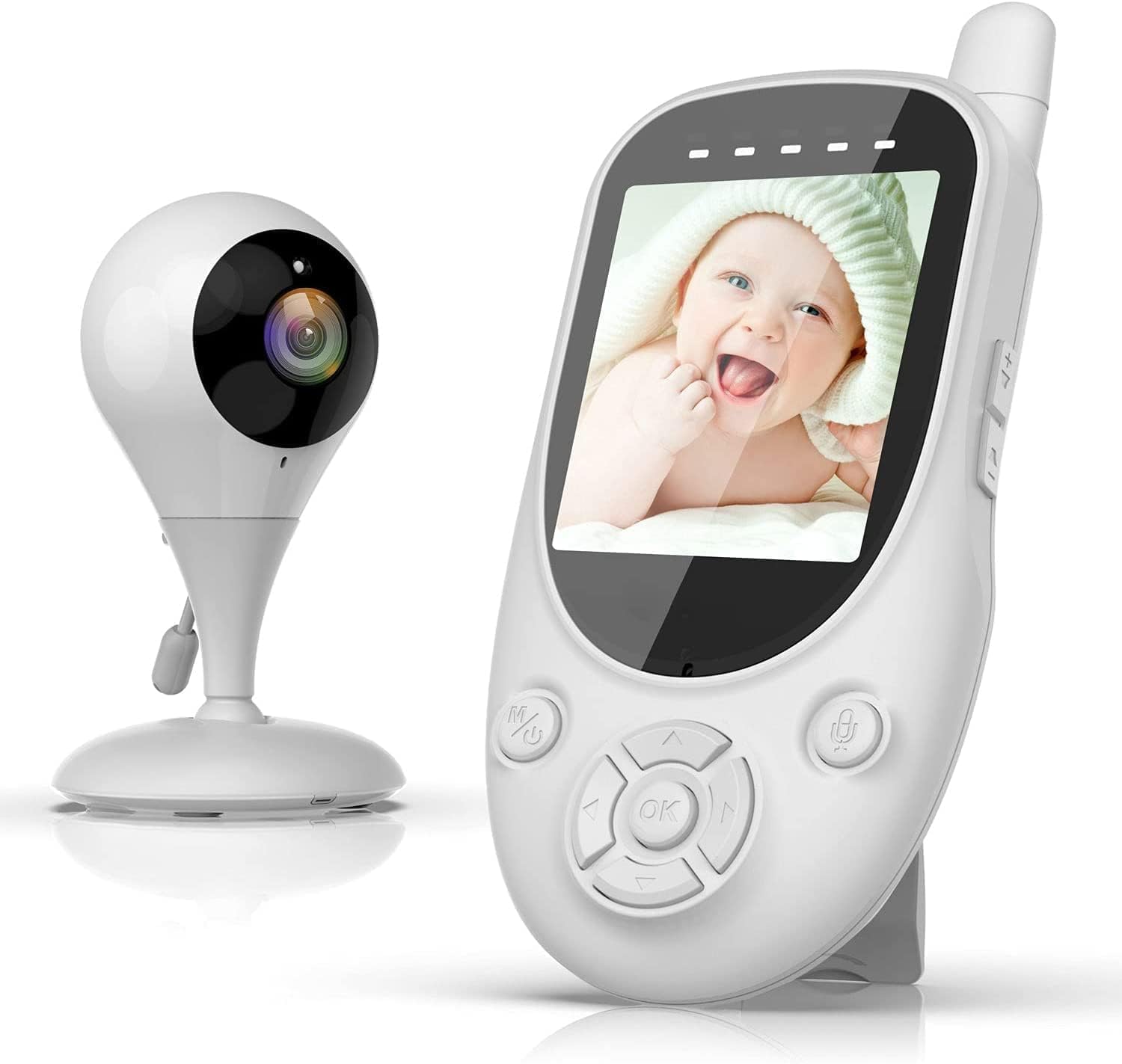 CAMWORLD Baby Monitor with Camera and Night Vision No Wifi, 2.4-inch Video Baby Monitor, VOX Mode, 2-Way Talk, Lullabies, Temperature Display, Feeding Reminder