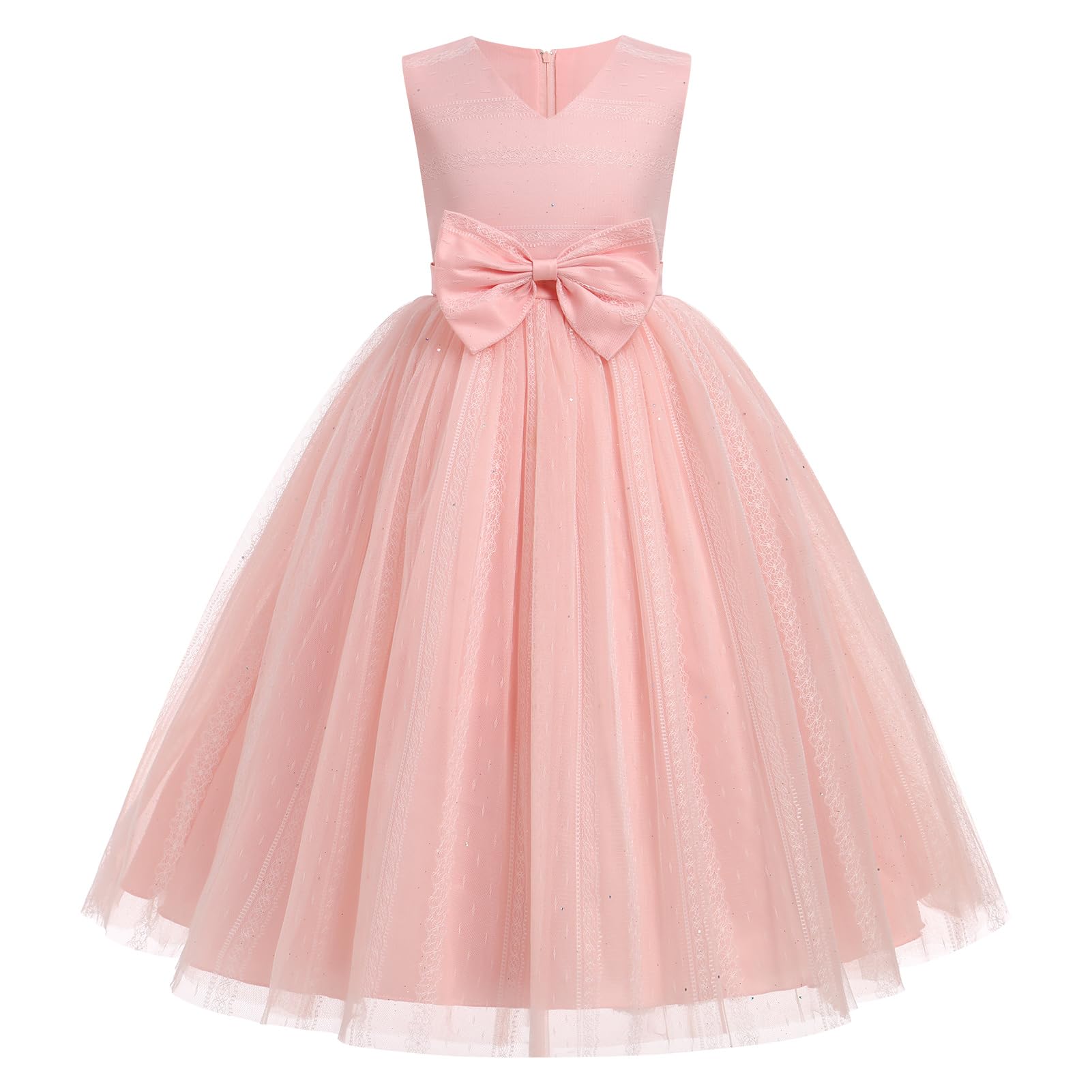 Flower Girl Dress for Wedding Floral Lace Sequin Puffy Tulle Birthday Dresses Kids Fairy Princess Prom Pageant Dress