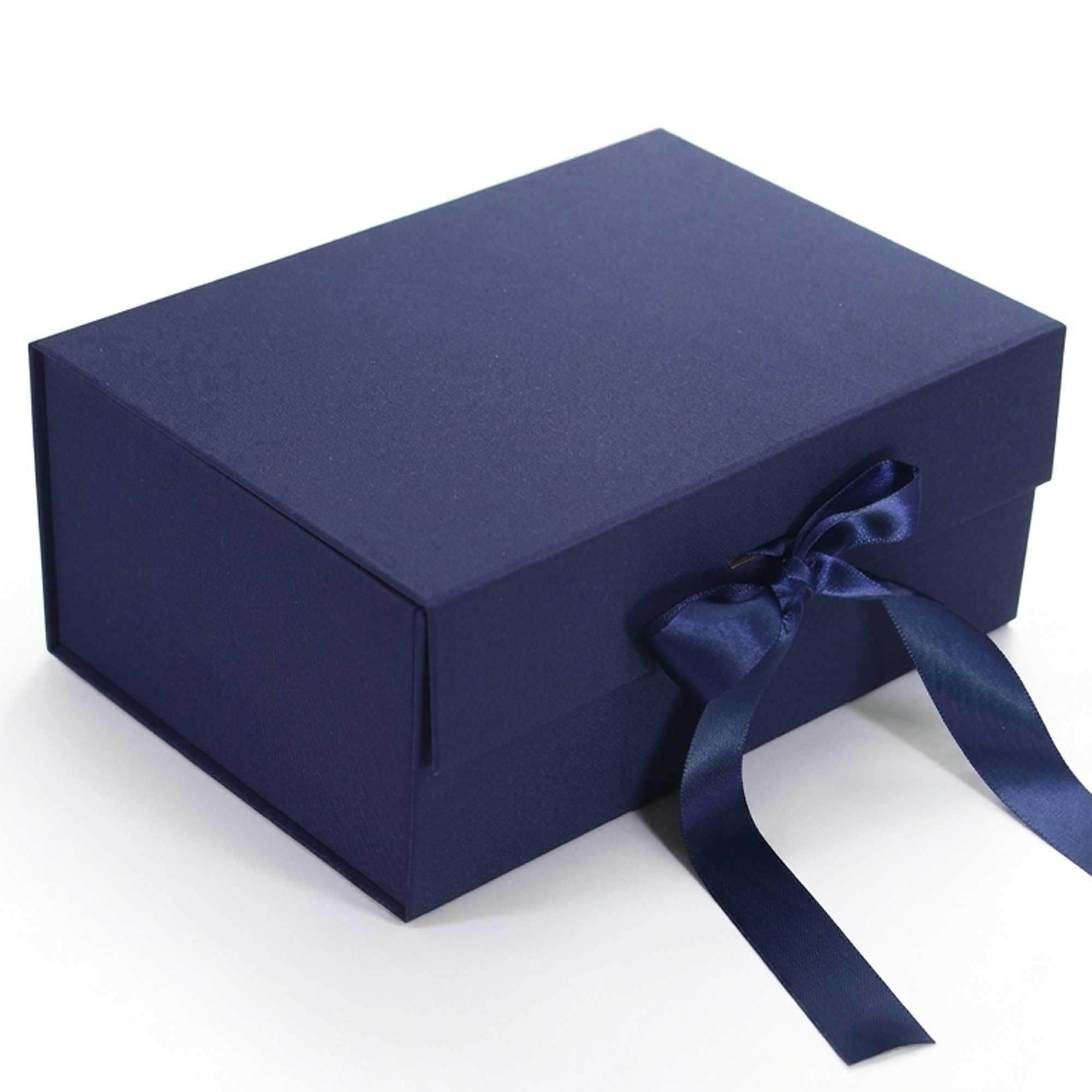 RBS® - Foldable Gift Box with Ribbon 23 x 16 x 10cm Gift Boxes for Packaging (1 Pack) Multi-Purpose Gift Boxes for Presents Reuse Gift Packing Box Decorative Hamper Box (Oxford Blue)